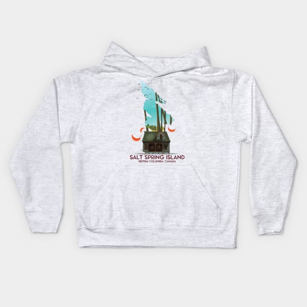 Salt Spring Island British Columbia Kids Hoodie by nickemporium1